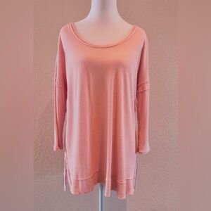 Anthropologie - Bordeaux Pink Ribbed Boat Neck Tunic – | Size Small